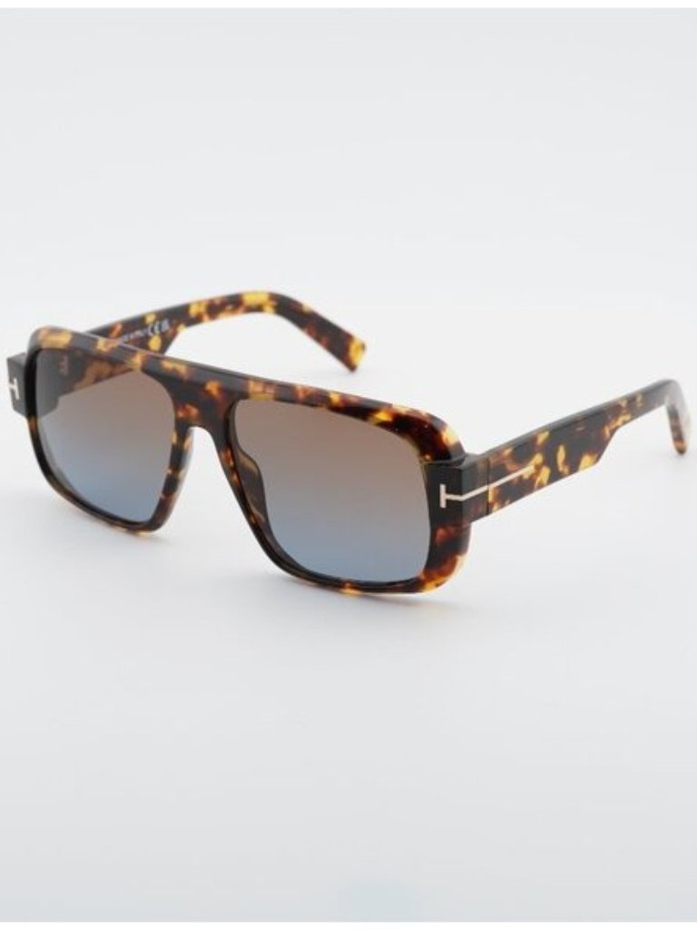 Tom Ford Turner Ft1101 52f Sunglasses Havana Aviator Frame, Brown Lenses